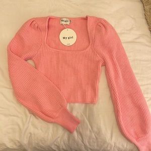 Light pink crop sweater